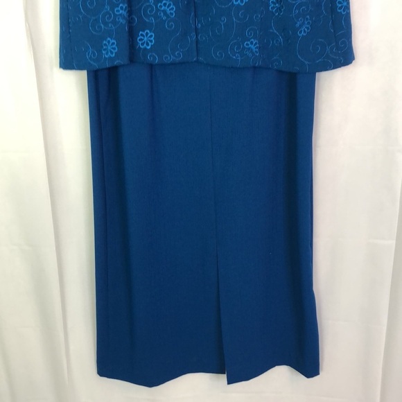 Sag Harbor Women’s Embroidered Two Piece Suit Blue Midi Dress  Size 10 - Picture 7 of 12